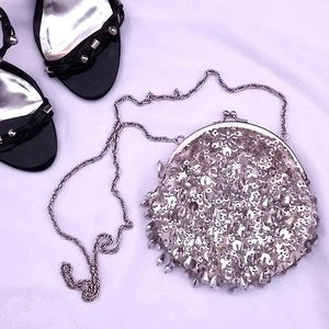 Silver Beaded Purse